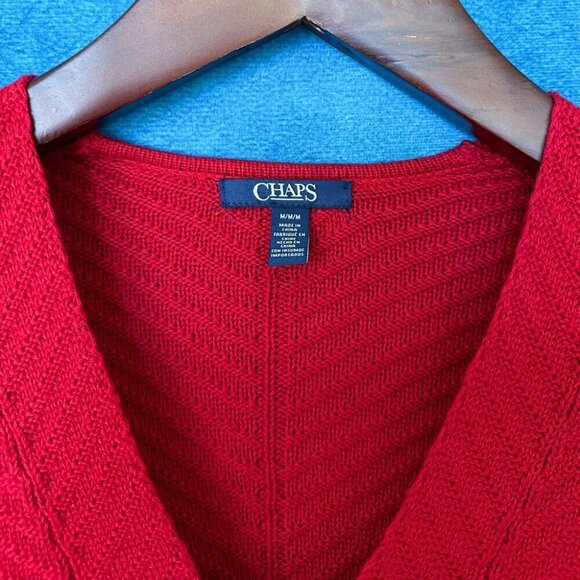 Chaps Women’s Red Cotton Sweater, Medium - Picture 5 of 6